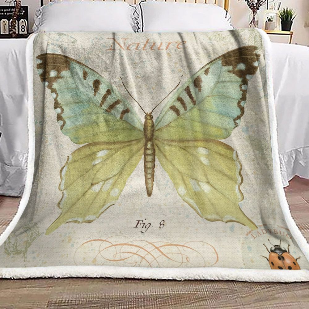 Butterfly Sherpa Fleece Blanket