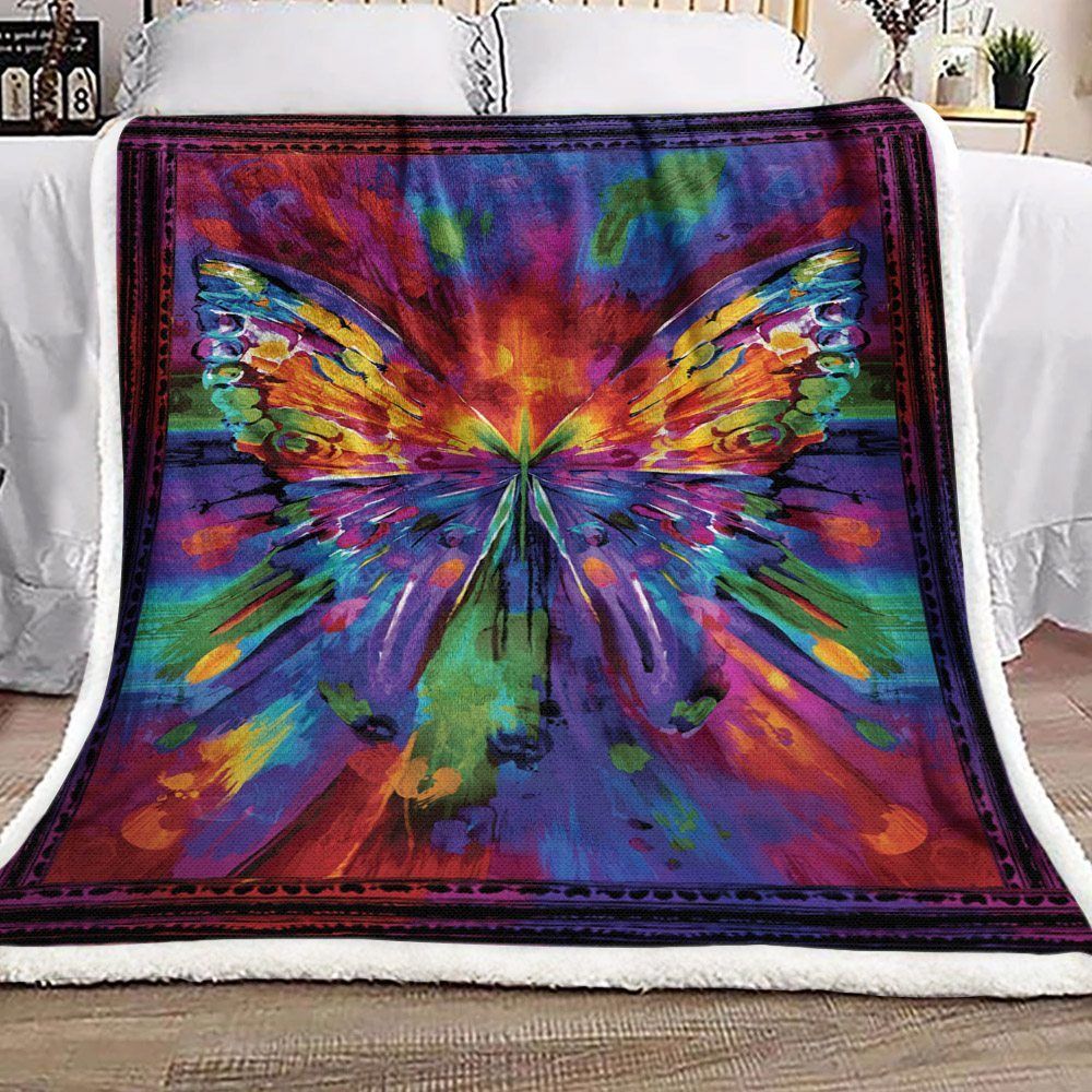 Butterfly Sherpa Fleece Blanket