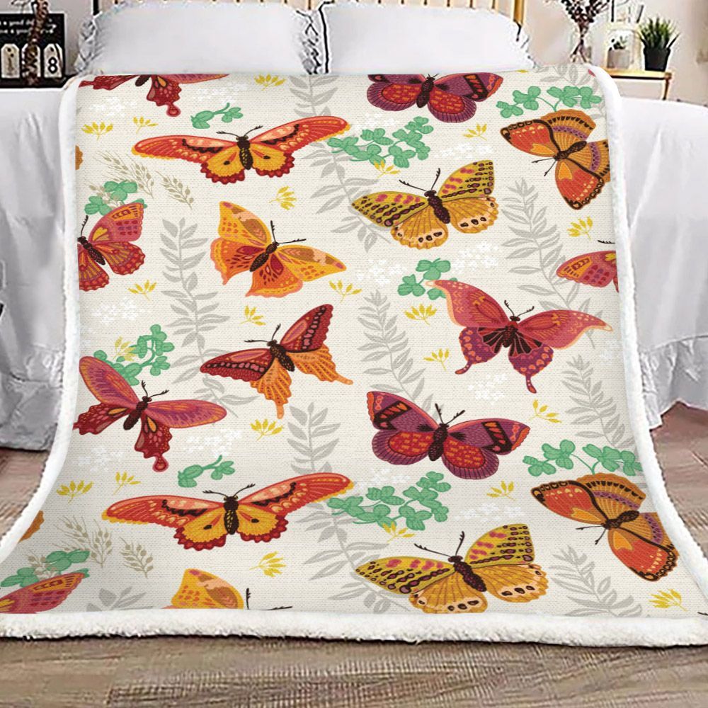 Butterfly Sherpa Fleece Blanket