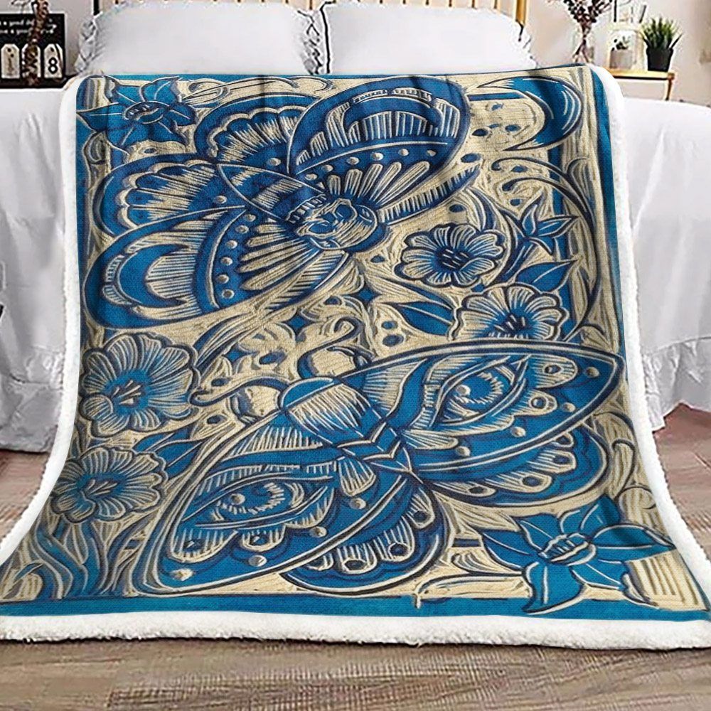Butterfly Sherpa Fleece Blanket