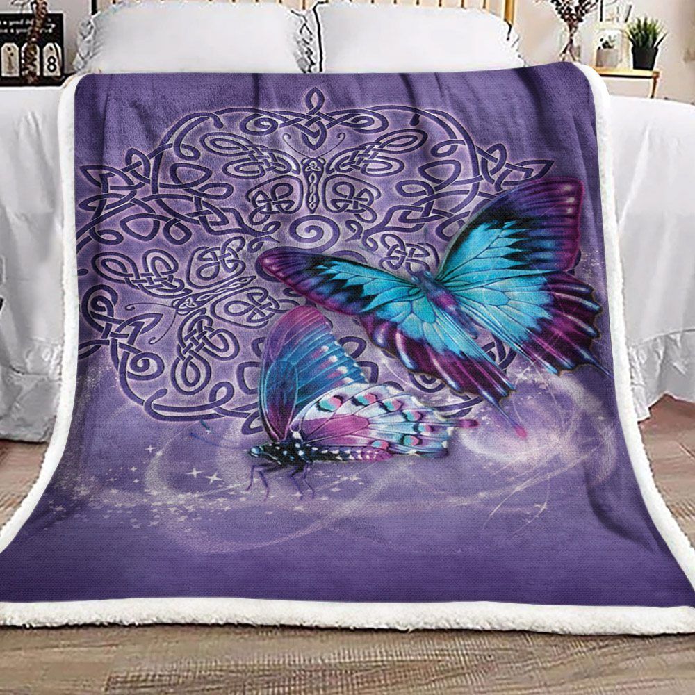 Butterfly Sherpa Fleece Blanket