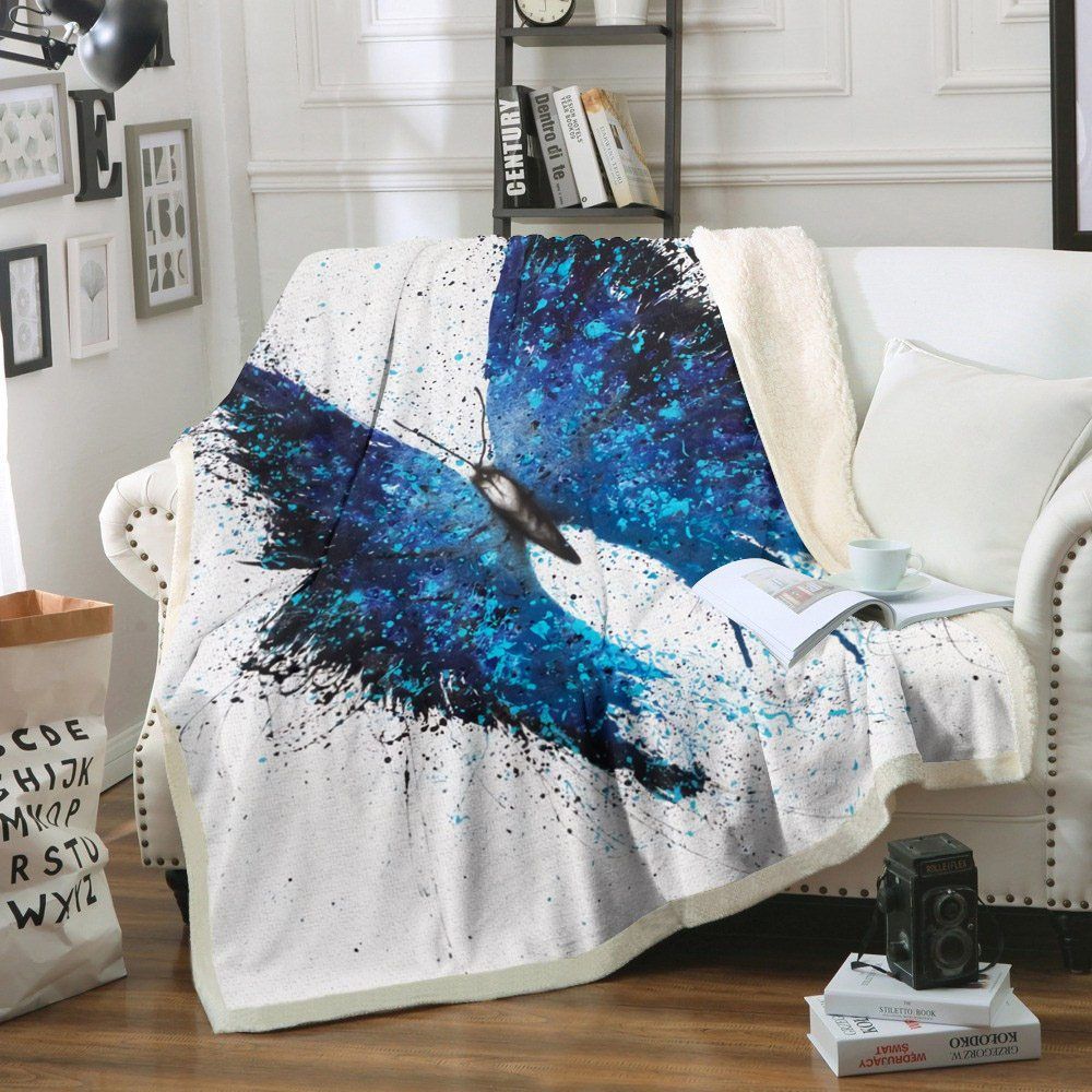 Butterfly Sherpa Fleece Blanket