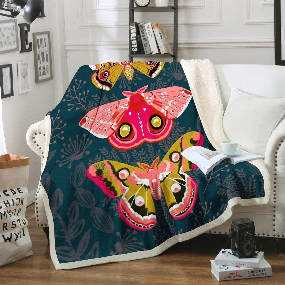 Butterfly Sherpa Fleece Blanket