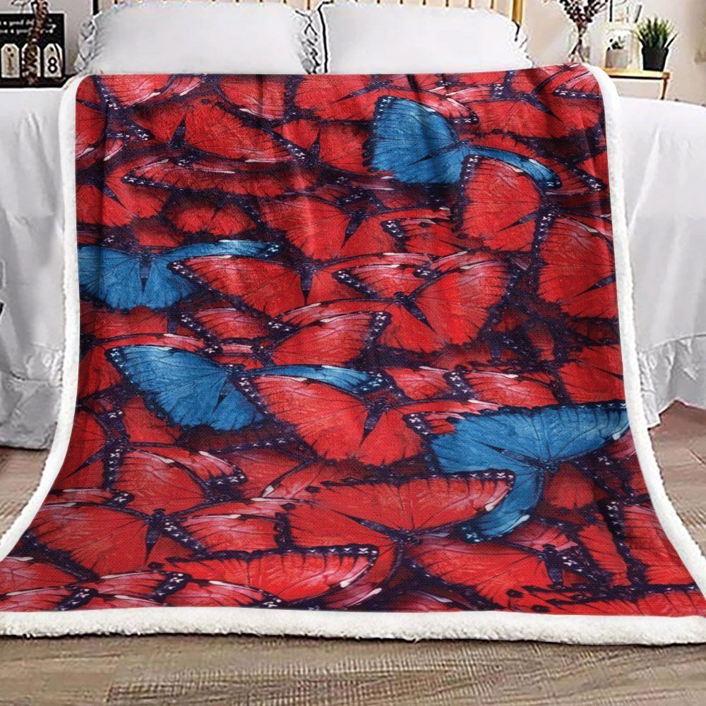 Butterfly Sherpa Fleece Blanket