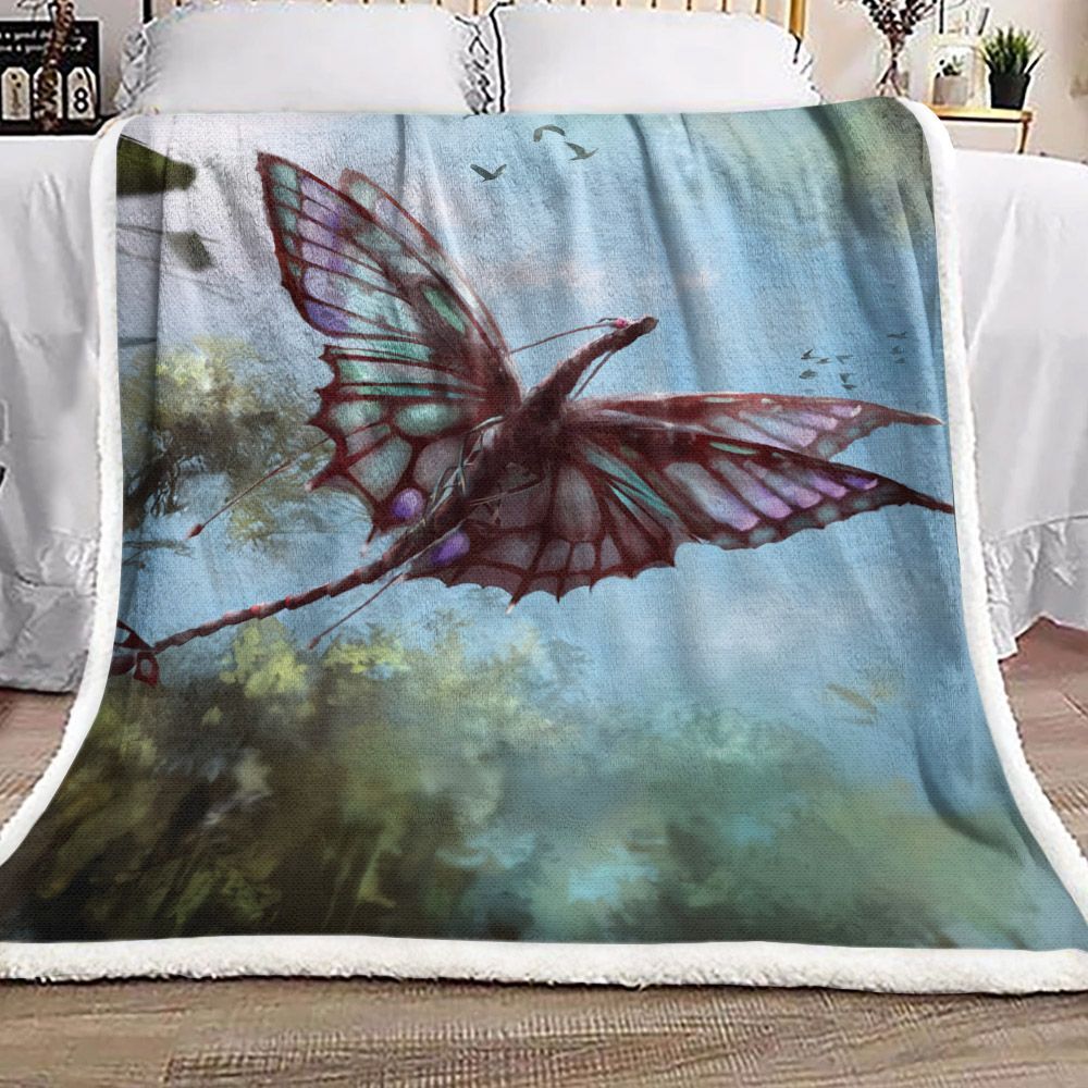 Butterfly Dragon Sherpa Fleece Blanket