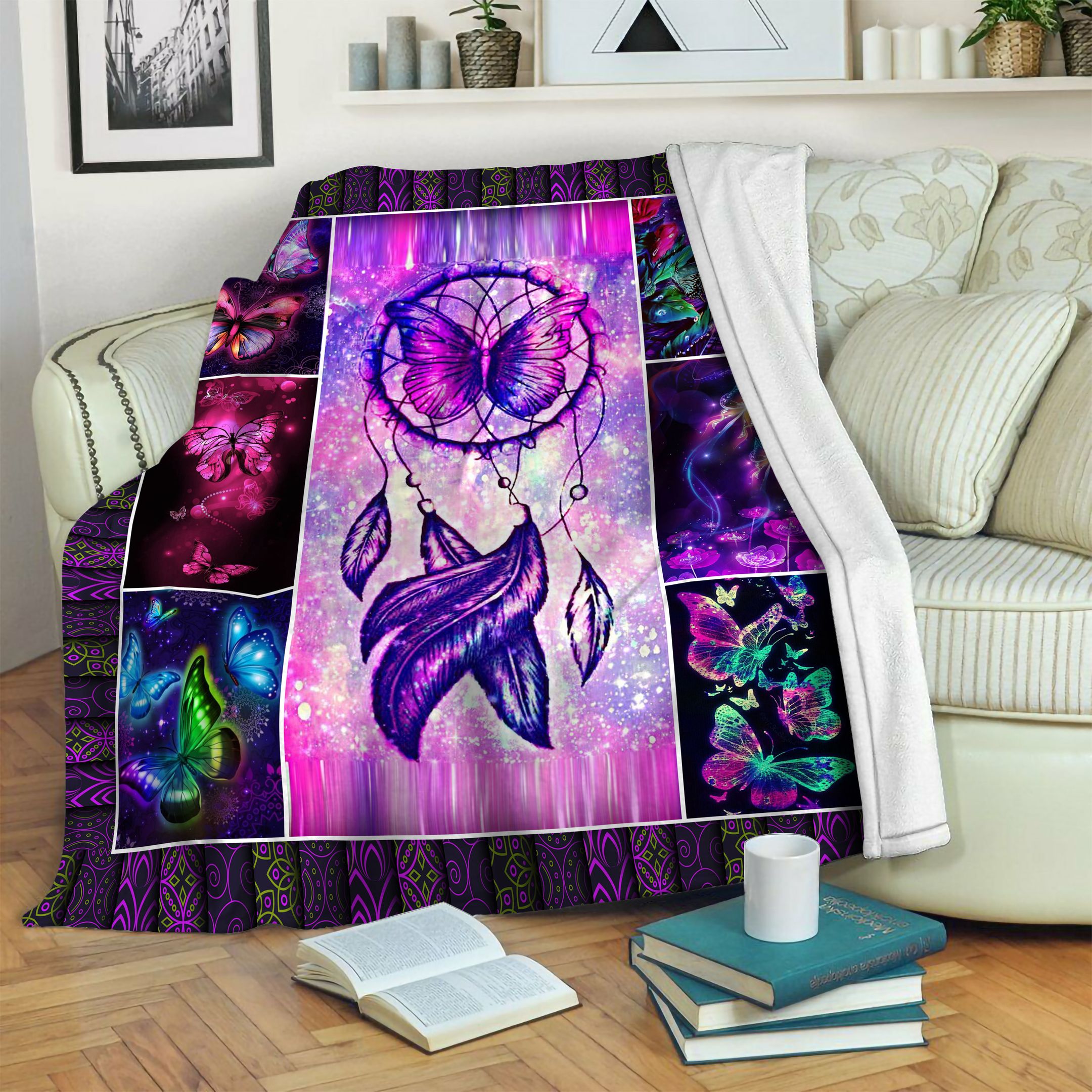Butterfly Dream Catcher Fleece Blanket