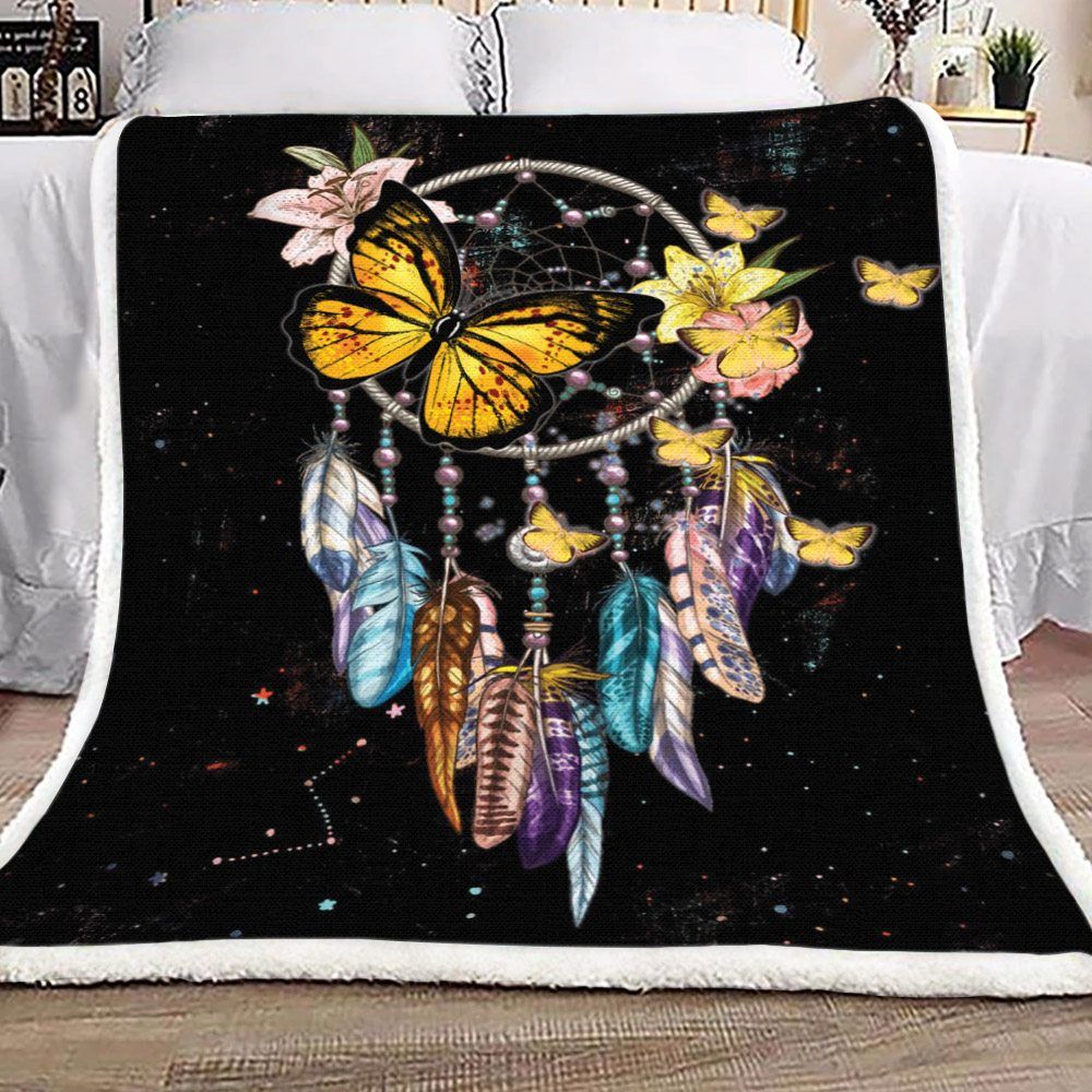 Butterfly Dreamcatcher Sherpa Fleece