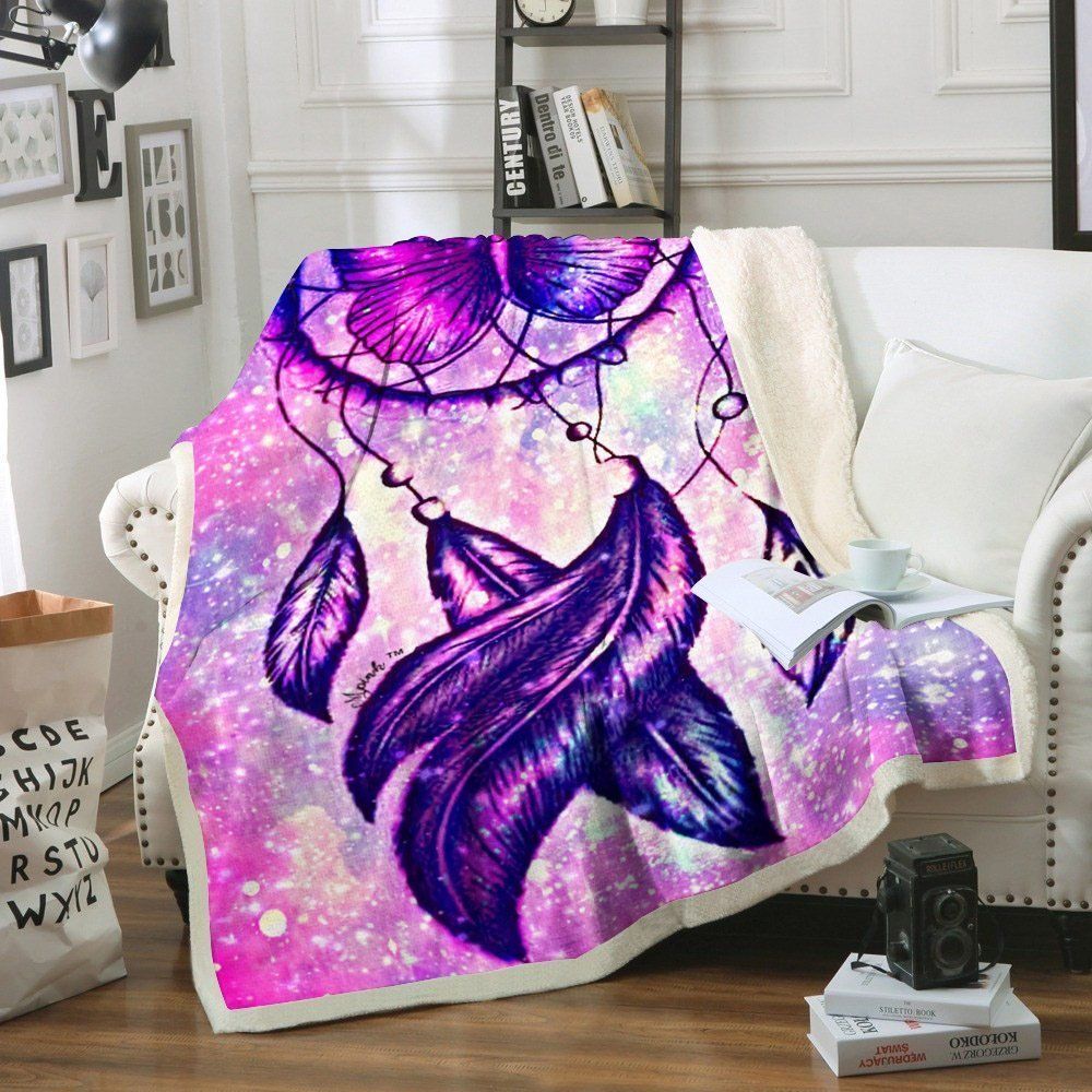 Butterfly Dreamcatcher Sherpa Fleece Blanket