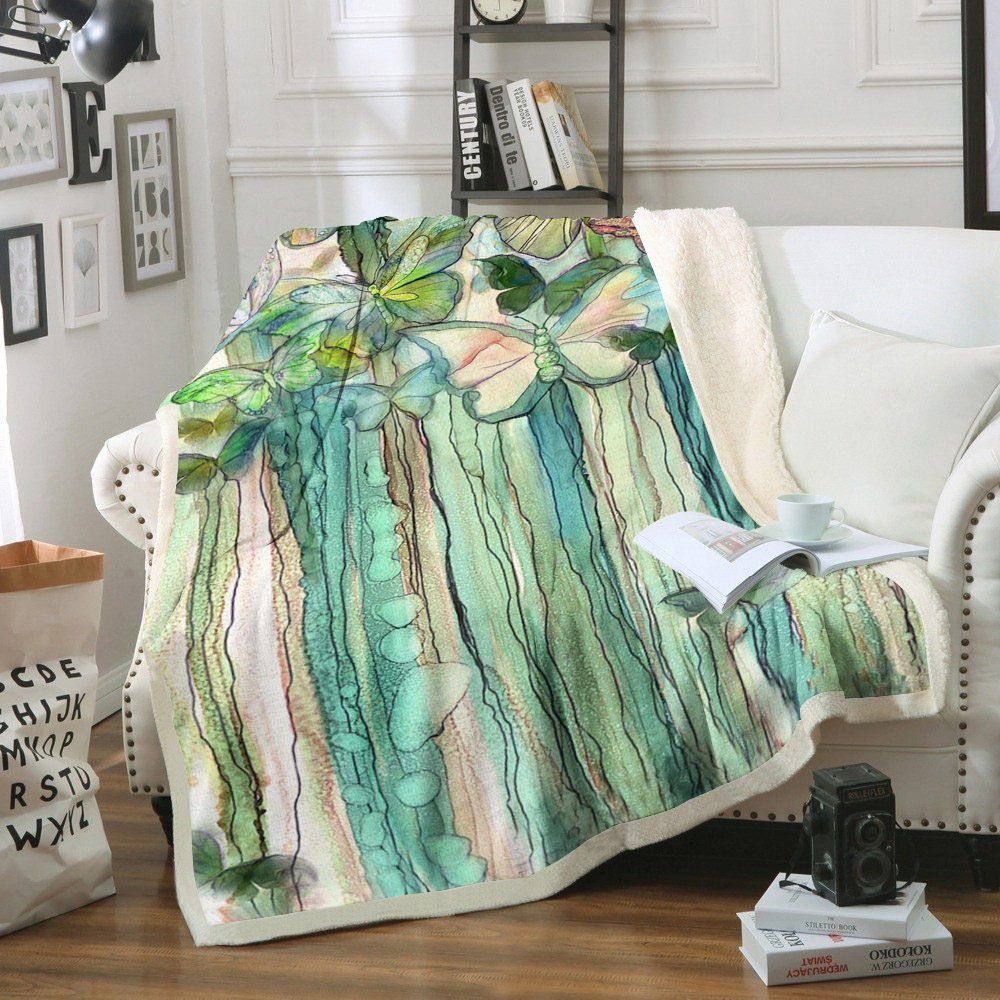Butterfly Sherpa Fleece Blanket