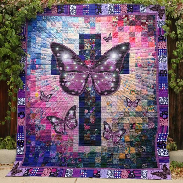 Butterfly Eyes Closed Bl Quilt Blanket Christmas Gift Dhc04011177Dd