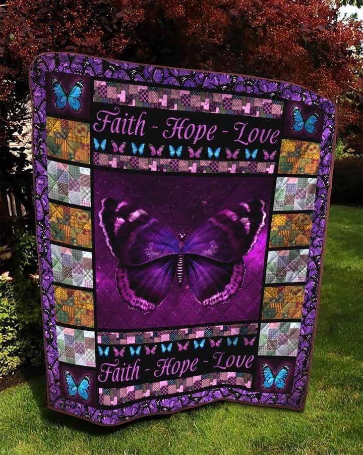 Butterfly Faith Hope Love Quilt Blanket DHC31121402TD