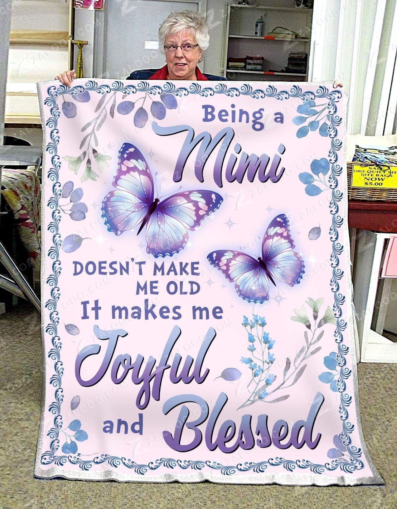 Butterfly Family Being A Mimi Sherpa Fleece Blanket