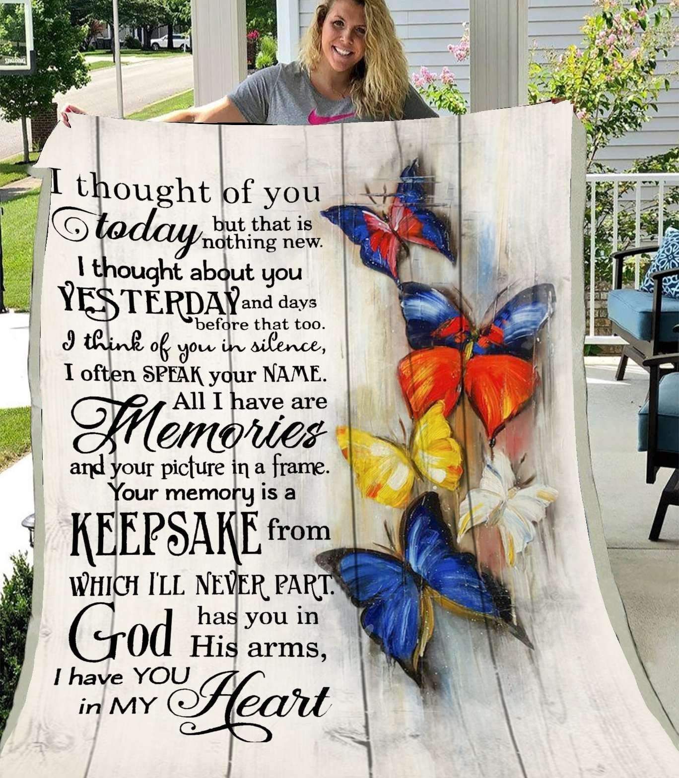 Butterfly Family I Thought Of You Sherpa Fleece Blanket