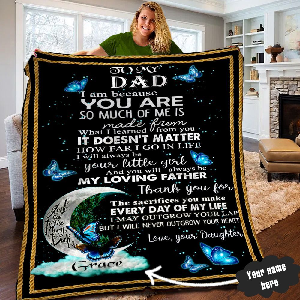 Butterfly Fathers Day Personalized Quilt Blanket LML300501DT