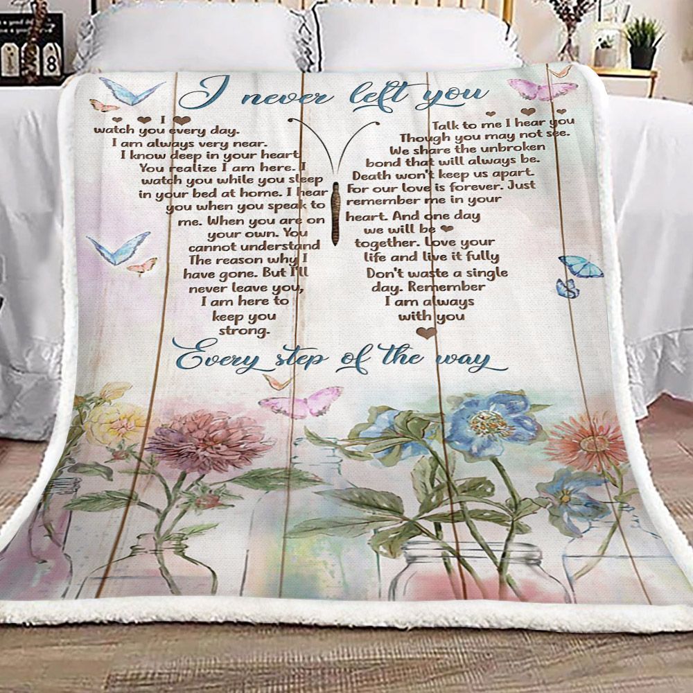 Butterfly Flower Sherpa Fleece Blanket