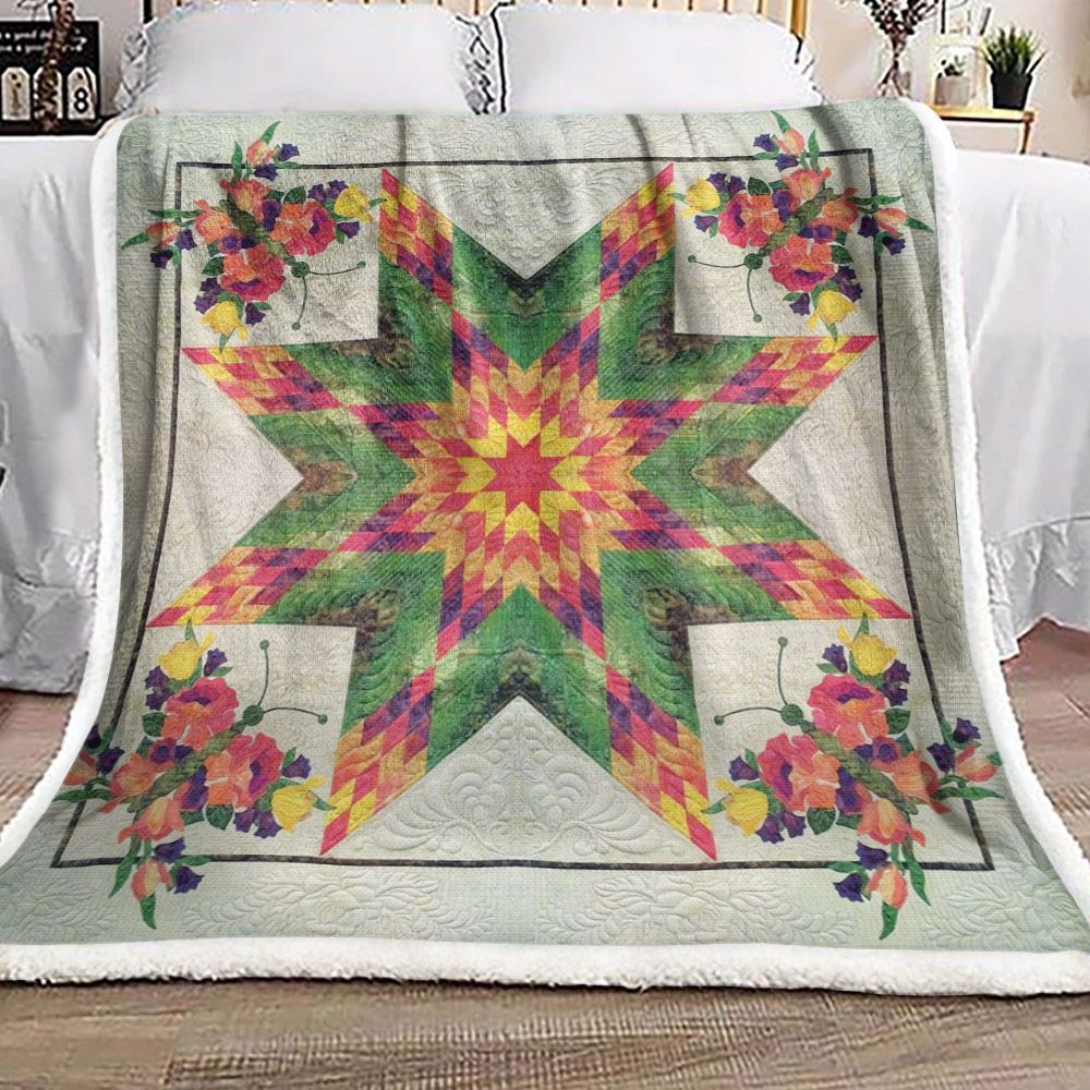 Butterfly Flower Sherpa Fleece Blanket