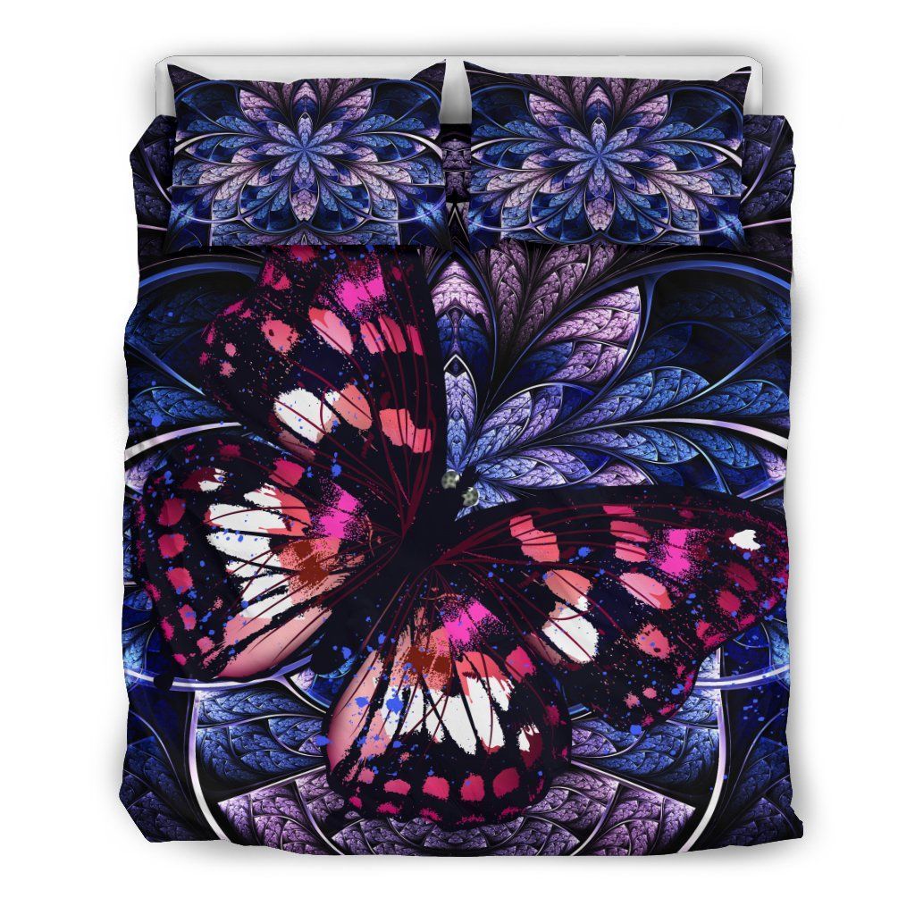 Butterfly Flower Fractal Bedding Set