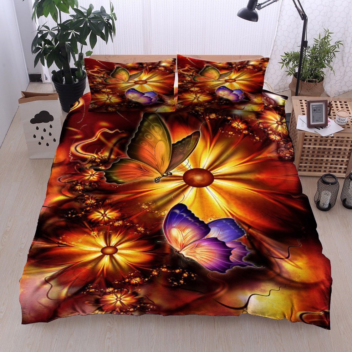 Butterfly Flower Fractal Bedding Set