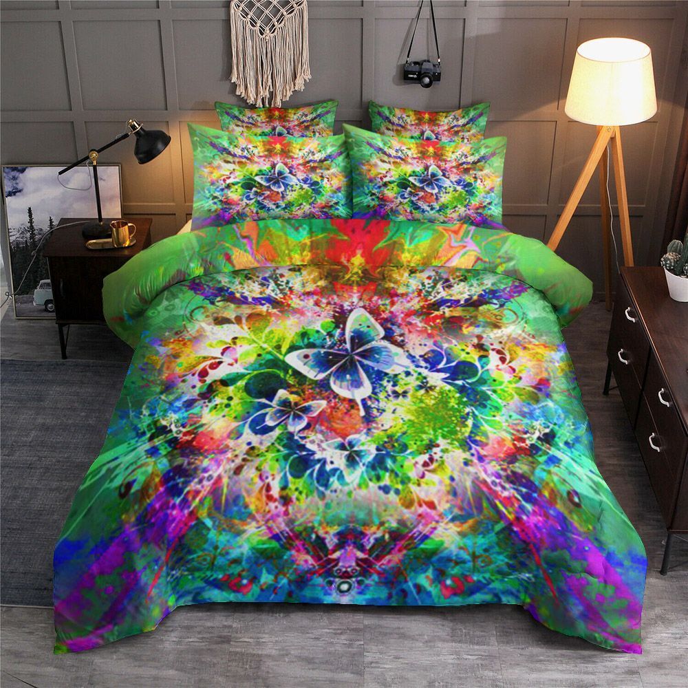 Butterfly Flowers Colors Bedding Set