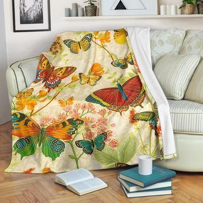 Butterfly Fly Away Sherpa Fleece Blanket