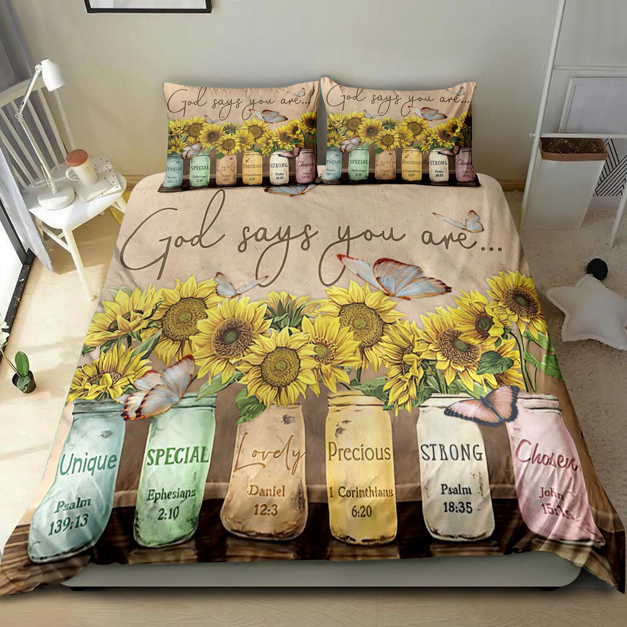 Butterfly God Say You Are Bedding Set