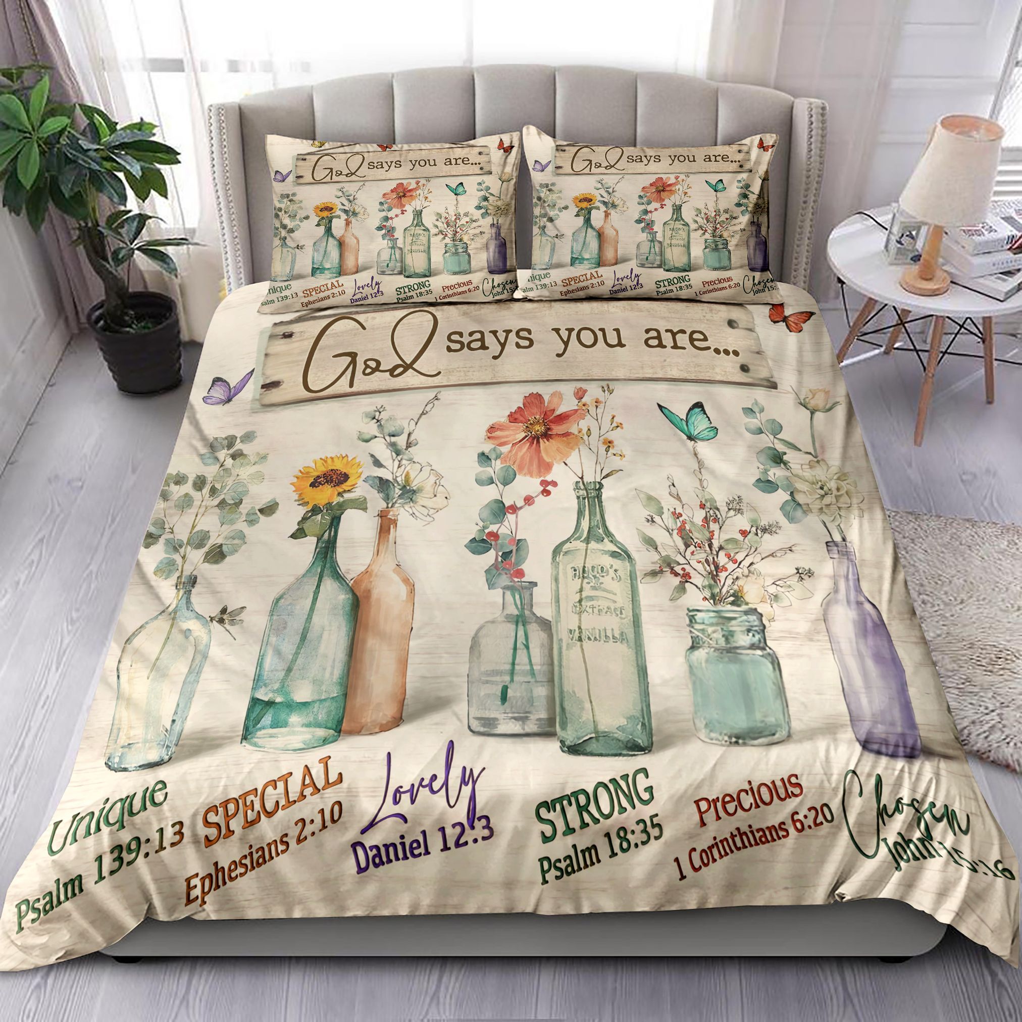 Butterfly God Says You Are Bedding Set