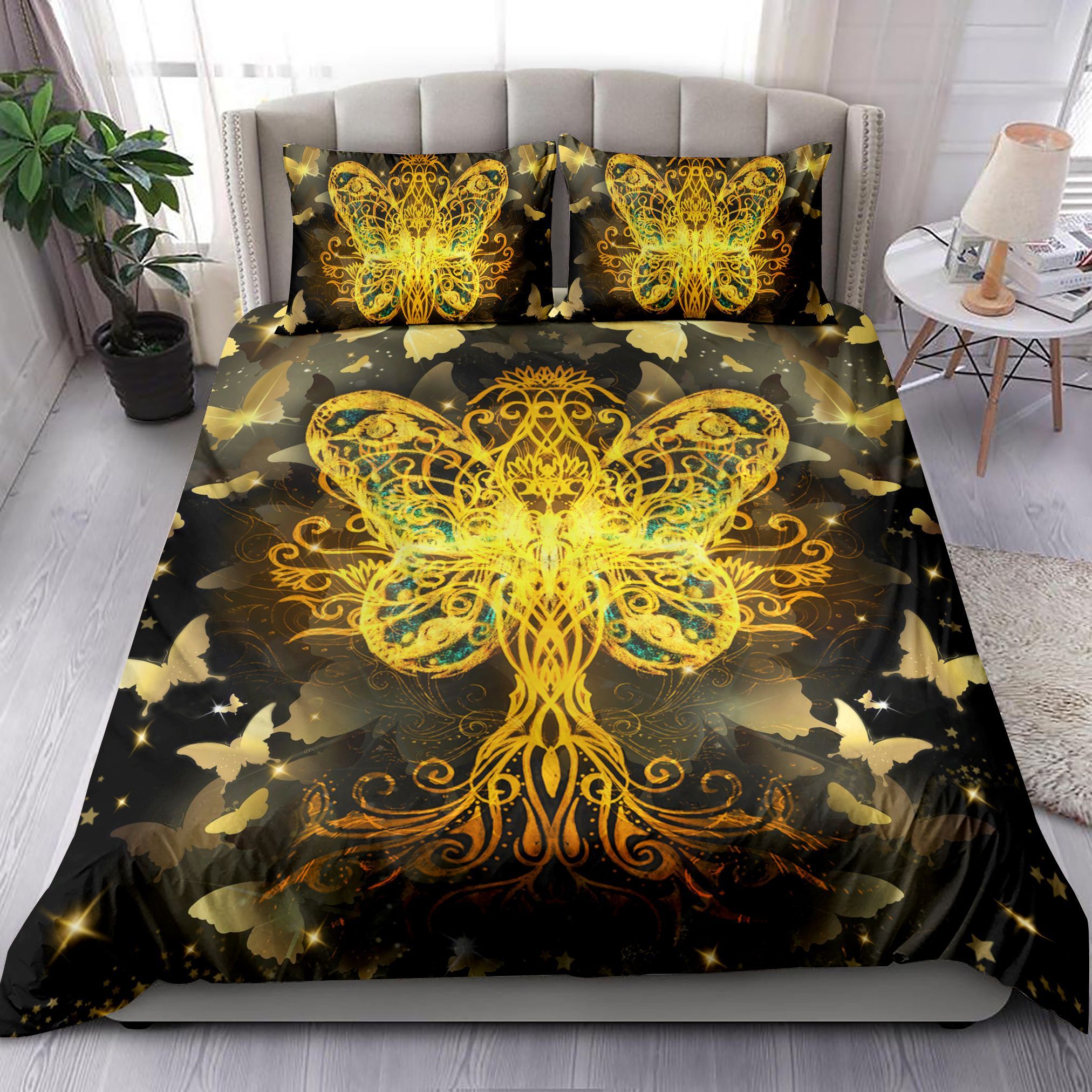 Butterfly Gold Bedding Set