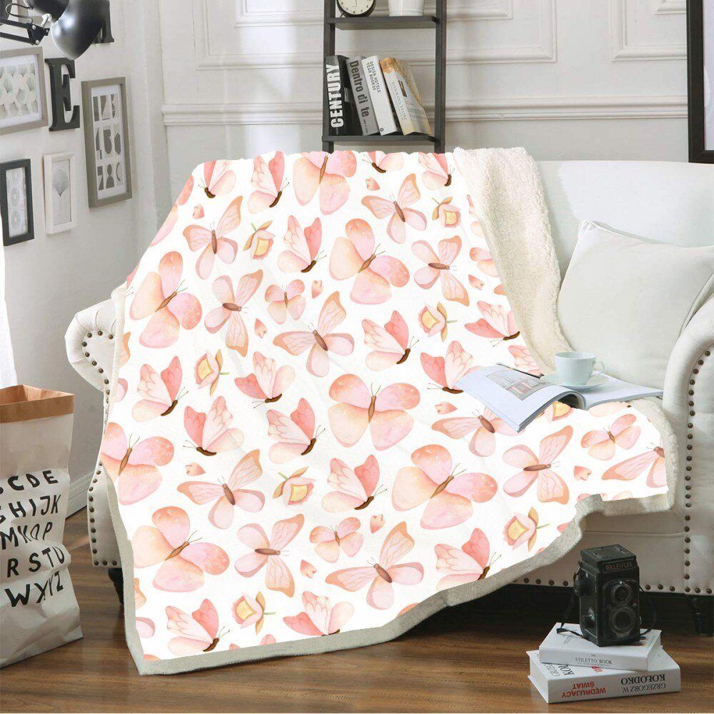 Butterfly Group Sherpa Fleece Blanket
