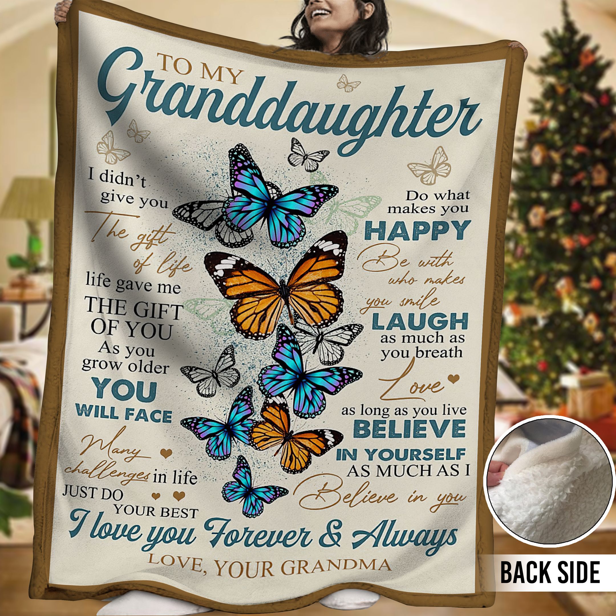 Butterfly Sherpa Fleece Blanket