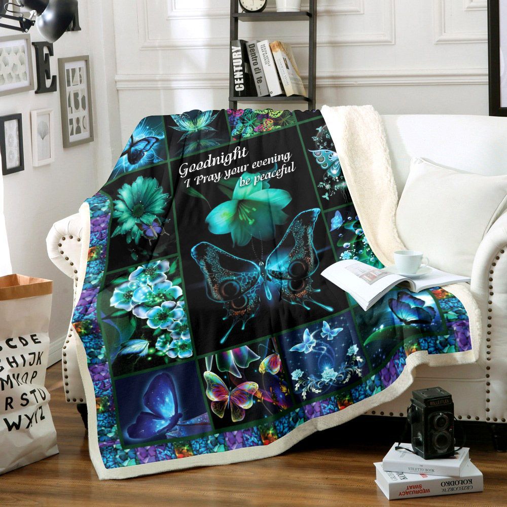 Butterfly Sherpa Fleece Blanket
