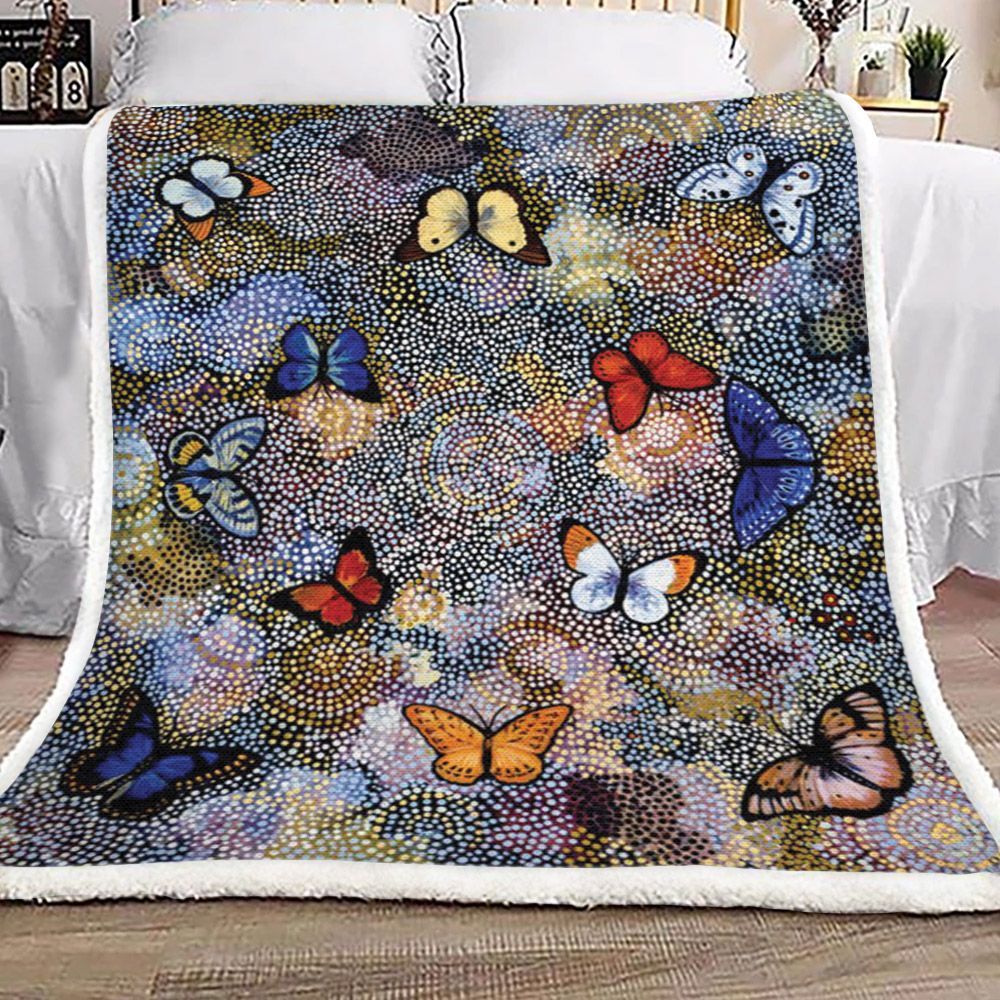 Butterfly Sherpa Fleece Blanket