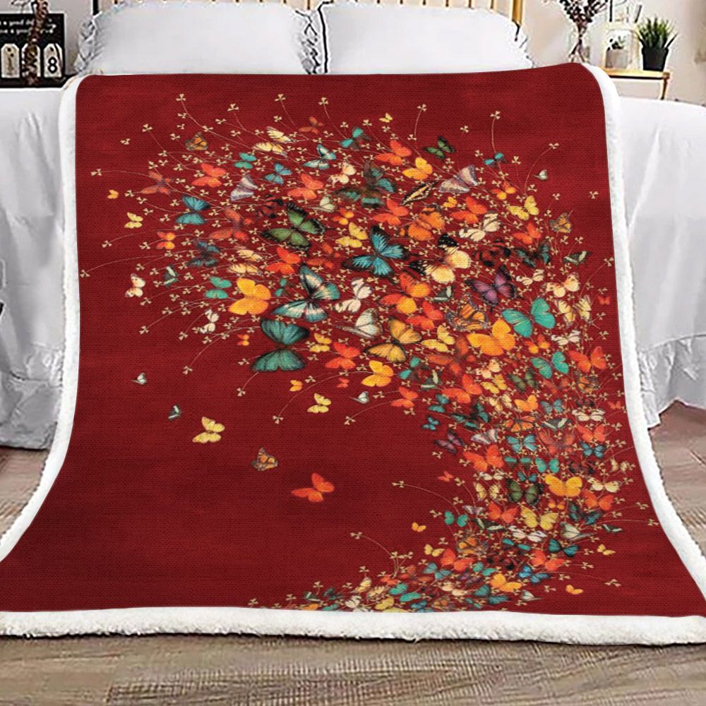 Butterfly Sherpa Fleece Blanket