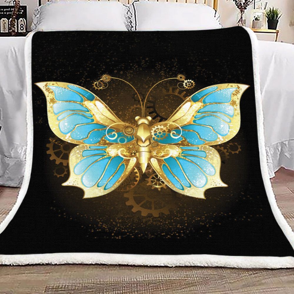 Butterfly Sherpa Fleece Blanket