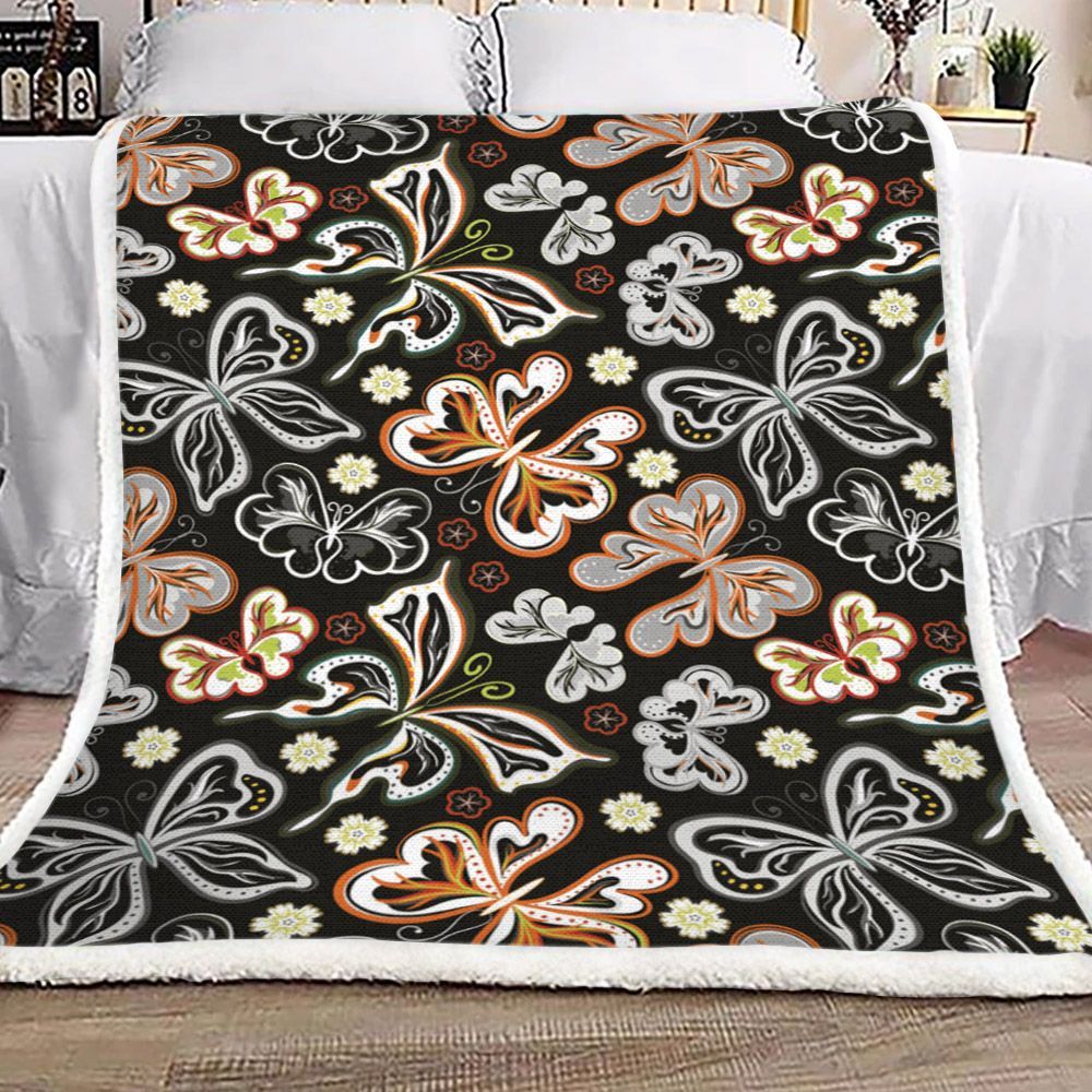 Butterfly Sherpa Fleece Blanket