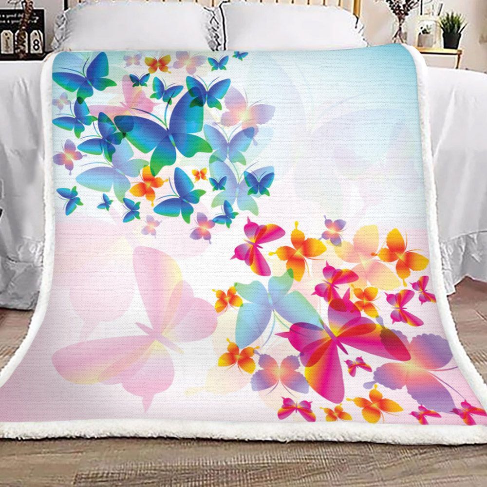 Butterfly Sherpa Fleece Blanket