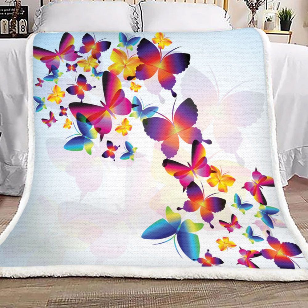 Butterfly Sherpa Fleece Blanket