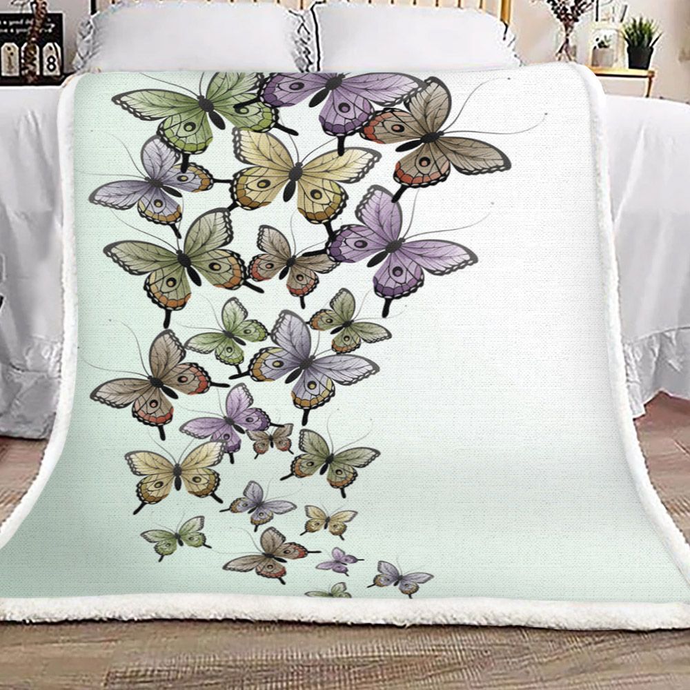 Butterfly Sherpa Fleece Blanket