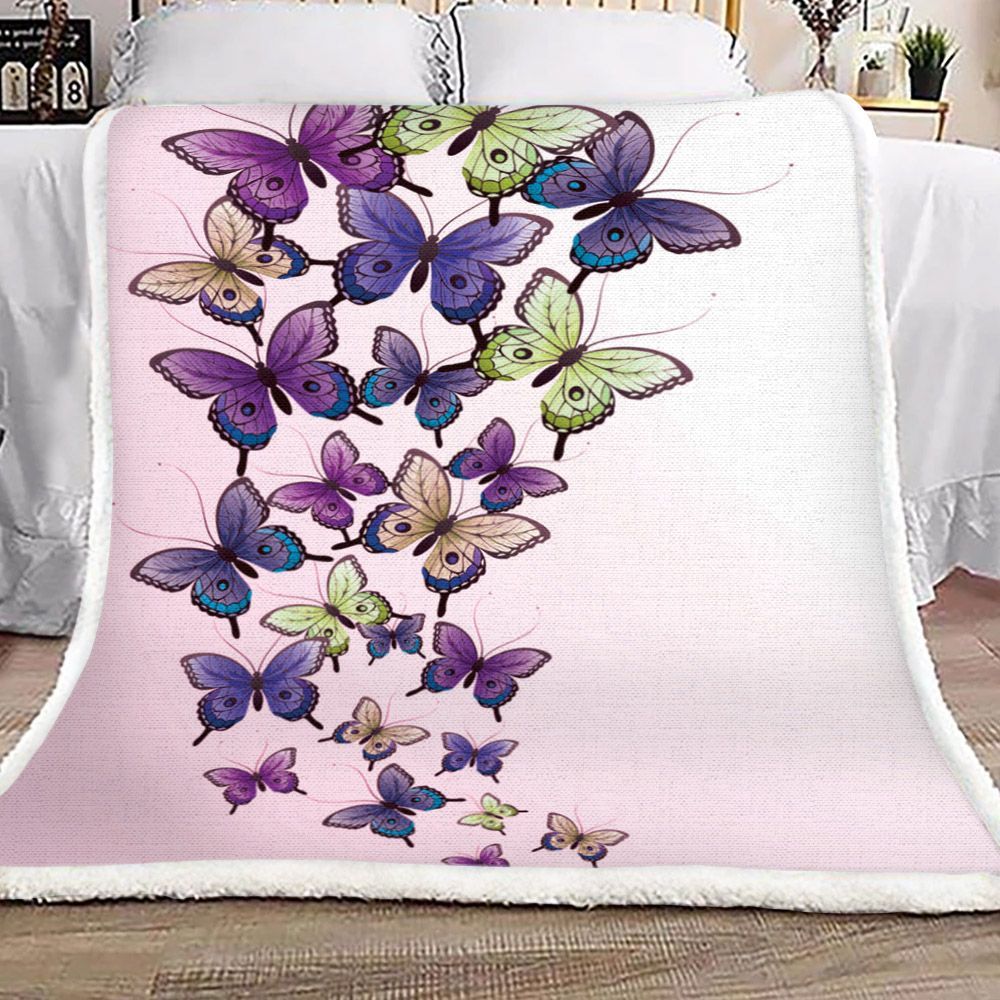 Butterfly Sherpa Fleece Blanket