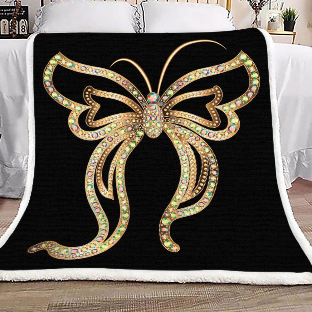 Butterfly Sherpa Fleece Blanket
