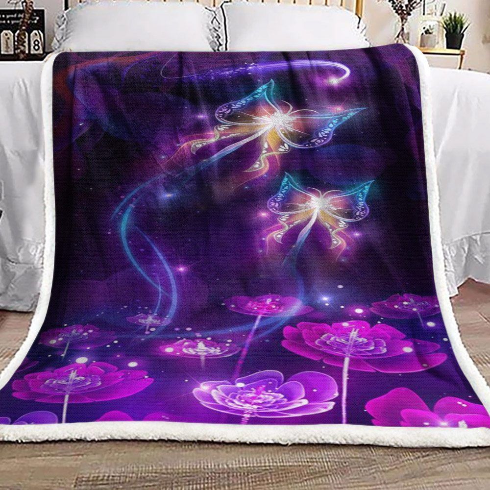 Butterfly Sherpa Fleece Blanket