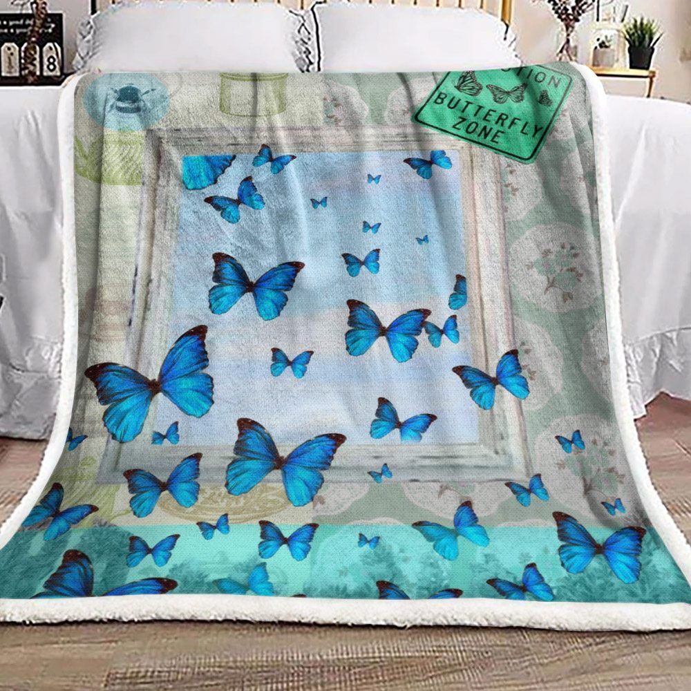 Butterfly Sherpa Fleece Blanket