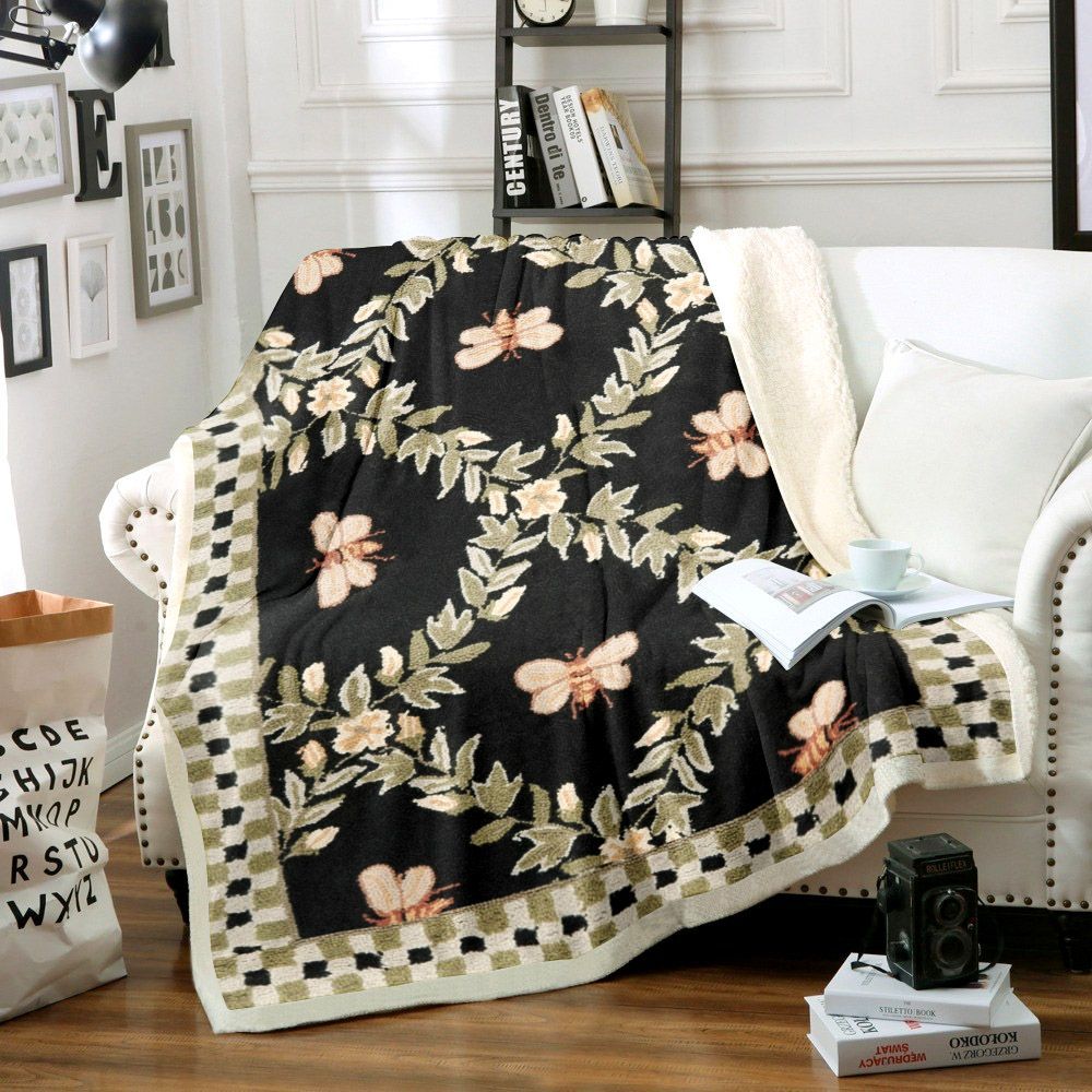 Butterfly Sherpa Fleece Blanket