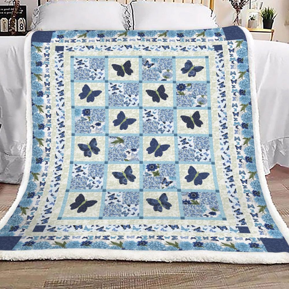 Butterfly Sherpa Fleece Blanket