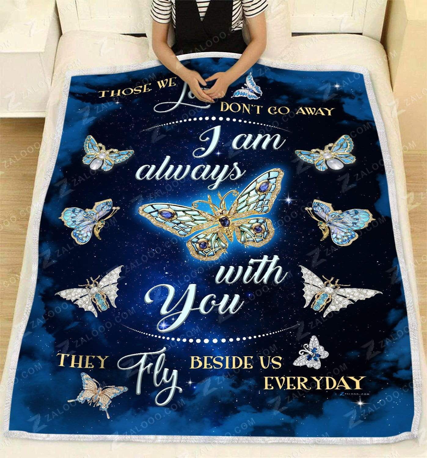 Butterfly I Am Always With You Sherpa Fleece Blanket