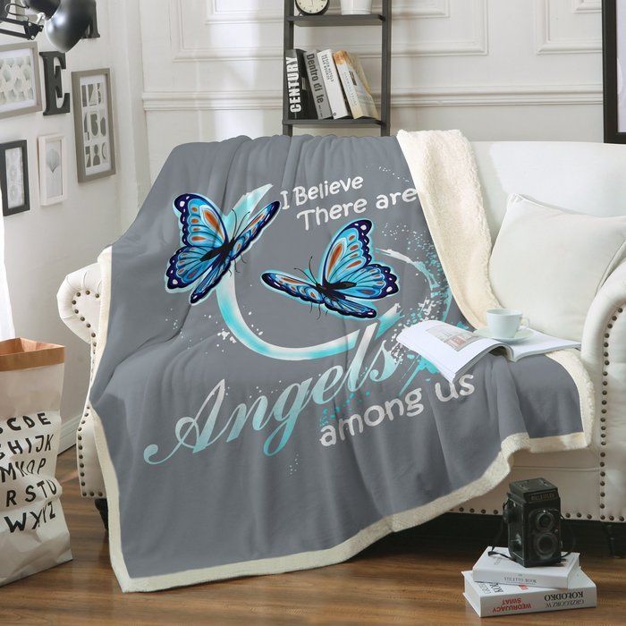 Butterfly I Believe Sherpa Fleece Blanket