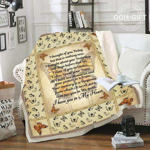 Butterfly I Have You In My Heart Sherpa Fleece Blanket