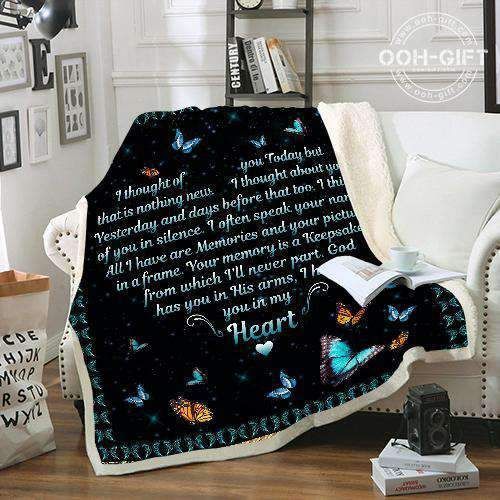 Butterfly I Have You In My Heart Sherpa Fleece Blanket