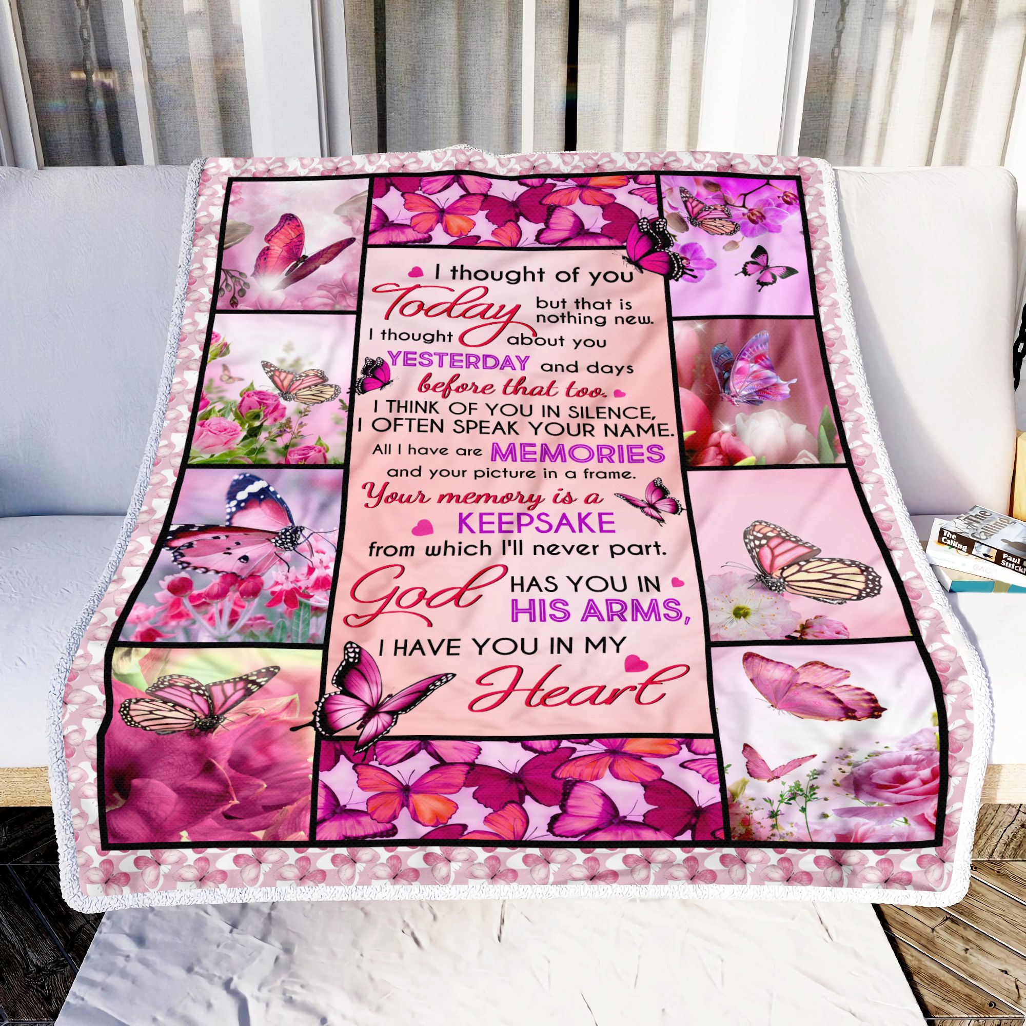 Butterfly I Have You In My Heart Fleece Blanket