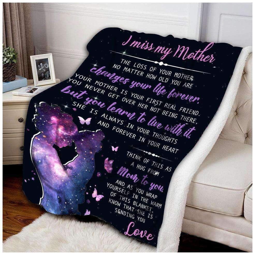 Butterfly I Miss My Mother Sherpa Fleece Blanket