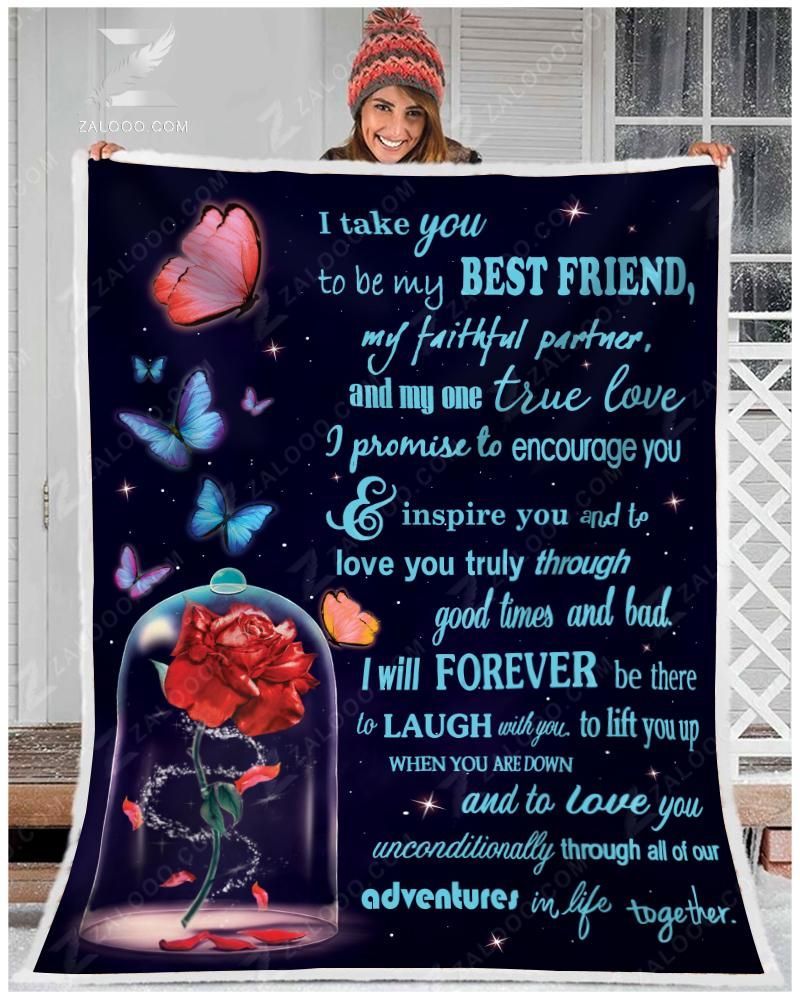 Butterfly I My Best Friend Sherpa Fleece Blanket